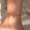 Tobillera de Cadena de Clip de Papel con Colgante de Piedra Natal Nueva de Amazon Transfronteriza Tobillera de Cadena de Clip de Papel Joyería de Moda Regalo de Vacaciones para Damas