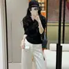 Suéter de punto coreano con cuello en V, media botonadura y manga larga para mujer, nuevo de primavera 2025, ajuste ceñido que marca la cintura, adelgazante, top de chica popular