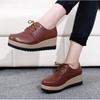 Zapatos de Moda Jinbukang Estilo Coreano para Mujer con Cordones Plataforma de Altura Suela Gruesa Profesionales Retro Versátiles de una Sola Capa
