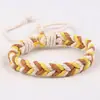 Venda Direta do Fabricante: Pulseira Tecida à Mão com Fio de Cera em Estilo Étnico, Casual e Fresca, Design Doce com Laço para Estudantes