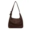 Bolso de mano grande de capacidad, estilo retro, simple, nuevo, estampado de leopardo, bloques de color, bolso de hombro de nicho, bolso de mano de moda para el día a día