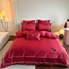Xiangling PremiumRomântico Rosa 3D S100 Algodão de Fibra Longa Coexistência do Amor Bordado Conjunto de Quatro Peças para Casamento