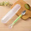 Cuchara Raspadora de Barro para Bebé, Vajilla para Bebé, Cuchara para Puré de Frutas, Herramienta Doble para Sacar Puré de Frutas, Herramienta para Alimentar con Puré de Manzana