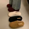 Novas Pantufas Simples de Um Passo para Exterior 2 Pantufas de Pelo 06 Estilo Coreano Com Pelúcia de Lã de Cordeiro Algodão Pantufas Femininas Outono Inverno