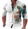 Moda masculina nueva 2024 transfronteriza Europa y Estados Unidos camisa de manga larga con estampado digital 3D camisa casual para hombre con cuello