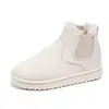 Botas Cortas de Invierno con Forro de Terciopelo para Mujer, Bandas Elásticas, sin Cordones, Botas de Nieve, Suela Plana, Cálidas, Versátiles, Tallas Grandes, Comercio Exterior