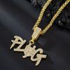 Collar Largo con Colgante de Letra Full Diamante de Aleación Nuevo Producto Transfronterizo Joyería Estilo Hip-Hop para Hombres Precio Bajo de Fábrica Venta al por Mayor