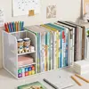 Caixa de armazenamento de mesa estante de livros para estudantes suporte para livros estante de grande capacidade porta-lápis de papelaria para mesa de escritório