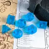 Juego de 7 Piezas de Dados Dungeons & Dragons Colorido Chapado Explosión Azul Marino Mate Cristal DND RPG Dados