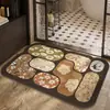 Tapete Macio de Lama Diatomácea Dajiang Tapete para Pés de Banheiro Porta de Vaso Sanitário Tapete de Secagem Rápida Antiderrapante Tapete Espesso Absorvente de Água para Piso de Banheiro