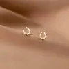 Brincos de Prata Esterlina S999 com Zircônia Microincrustada Full Diamond em Formato de Ferradura da Sorte em U para Mulheres com Temperamento Japonês e Coreano, Brincos Diários