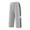 Calça de Verão Masculina Plus Size M-XL, Seda Gelada, Cropped, Nylon Elastano Alta Elasticidade, Casual, Respirável, Perfurada, Calça Esportiva