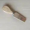 Cuchillo para Queso de Acero Inoxidable Espátula para Mantequilla Raspador de Pizza Esparcidor de Queso Crema Cuchillo y Tenedor para Pastel Cubiertos con Mango de Madera