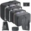 Conjunto de Bolsas de Armazenamento para Viagem Transfronteiriça com Sete ou Oito Peças, Bolsa de Armazenamento para Viagem de Negócios, Bolsa de Armazenamento de Grande Capacidade, Conjunto de Armazenamento à Prova d'Água