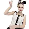 Nuevo Estilo de Verano Camiseta sin Mangas de Punto con Botones Estilo Chanel para Mujer, Ropa Interior Ajustada, Moderno Diseño Color-Block