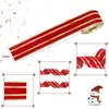 2m /Paquete Cinta de Terciopelo Rojo Navideño Decoraciones Navideñas Decoración de Árbol de Navidad Cinta Rayada Dorada