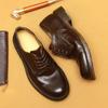 [Exclusivo Vip] Zapatos Casuales de Cuero para Hombre Cuero Genuino Lavado Retro Aterrajado Suela de Cuero Genuino Punta Redonda Zapatos de Hombre de Comercio Exterior