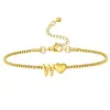 Amazon Carta de Amor Transfronteriza 26 Letras Estilo Nuevo Moderno, Suave, Elegante, Sencillo y Versátil Cadena Fina Joyería de Mano para Mujeres