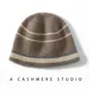 Gorro de cachemira para hombres y mujeres otoño e invierno engrosado a prueba de frío color cálido bloques de color gorro de punto de lana de cachemira gorro slouchy