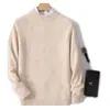 Novo suéter de lã masculino de inverno de alta qualidade com padrão jacquard, camada base de cashmere para negócios, suéter de malha quente