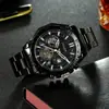 Reloj de cuarzo deportivo para hombre con cronógrafo - subesfera, ventana de fecha, elegante caja dorada y negra, adecuado para ropa casual y formal