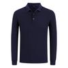 Camisa polo casual de solapa de manga larga de 210 g para hombre, clásica casual recta con solapa, camiseta con logo bordado personalizado