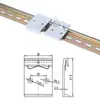 Huayi Mingtong Interruptor de Hebilla de Riel DIN35mm Hebilla de Sujeción Soporte de Montaje Aleación de Aluminio Base Negra y Blanca
