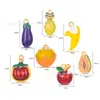 Colgante de Fruta de Dibujos Animados con Goteo de Aceite de Acero Inoxidable - Berenjena Papaya Manzana Piña Plátano Caqui DIY Collar Pulsera