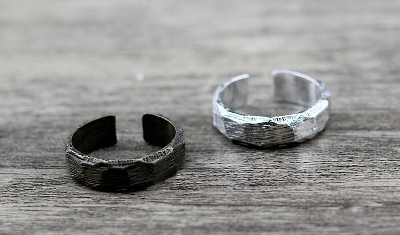 复古切面开口戒指