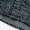Ropa para Hombre Northern Limit Marca Americana de Moda 2025 Verano Nueva Camisa de Mezclilla de Manga Corta Lavada con Hojas para Hombre Camisa Desgastada para Hombre