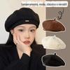 Chapéu Artesanal Francês para Crianças Outono e Inverno Estilo Britânico Coreano Fashion 2023 Novo Versátil Popular na Internet Estilo Sol Boina Pequena