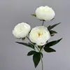 Flores artificiales de hibisco y peonía, flores artificiales para decoración del hogar, peonías para decoración de interiores, peonías artificiales para arreglos florales