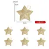 Decoraciones Navideñas Colgantes de Estrella con Purpurina Dorada Decoraciones para Árbol de Navidad Adornos de Estrella de Cinco Puntas de Plástico Decoraciones Colgantes Tridimensionales Navideñas