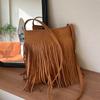 Bolso de Hombro Cruzado para Mujer Niche 2026 Otoño Nuevo para el Trabajo con Borlas Texturizado Moda Versátil Elegante Casual Simple