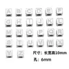 Cuentas Cuadradas de 10 mm con 26 Letras y Agujero Pasante para Pulsera DIY, Cordón, Collar, Accesorios de Joyería de Acero Inoxidable, Colgante para Bolsa