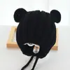 Gorro Infantil Otoño e Invierno Hecho a Mano Lindo Dibujo Animado Orejas de Rana Gorro de Lana Cálido Tejido