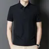 Camiseta de Manga Corta de Seda Helada de Moda para Hombre, Estilo Delgado, Novedad Verano 2026, Camisa Polo Versátil de Negocios Casual para Hombre