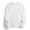Camiseta de peso pesado de Japón 270g para hombre y mujer, manga larga, algodón, holgada, tres agujas, color liso original, camiseta interior blanca para otoño e invierno