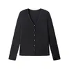 Cardigã de Seda Modal para Primavera e Verão Feminino, Tricô Skin-Friendly de Lã de Seda Estilo Coreano, Blusa Leve de Manga Longa com Botões