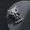 Broche de Coruja Retro Fofo com Strass Transfronteiriço Broche Animal Europeu e Americano Adequado para Homens e Mulheres Usarem como Decoração
