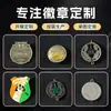 Insígnias metálicas de liga de zinco feitas sob medida, emblemas escolares pintados, pinos de atividade, produção de insígnias, emblemas corporativos e escolares