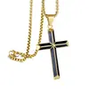 En Stock Al Por Mayor Popular Colgante de Cruz de Resina Joyería Europea y Americana Transfronteriza Colgante de Acero Inoxidable Collar para Hombre