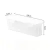 Caja de almacenamiento de escritorio con tapa, tapa abatible, PP transparente, rectangular, estrecha y larga, para papelería, bolígrafos, notas y artículos varios