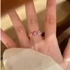 Anillo Abierto de Flor de Circonia Chapado en Oro Real de 14k Moda Commute Estilo Lindo Anillo Lujo Ligero Sensación de Gama Alta Joyería para Manos