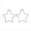 Set de Tres Piezas de Pendientes de Alambre de Estrella de Cinco Puntas Acero Inoxidable Pendientes Grandes de Forma Especial Joyería de Alambre Redondo Venta al por Mayor Tendencia
