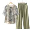Ropa de Verano para Mamá 2025 Nuevo Traje de Camiseta para Mujeres de Mediana Edad y Mayores de Manga Corta Ropa Casual de Verano para la Abuela Camisa