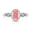 Anillo de Flor de Hielo de Piedra Preciosa de Color de Venta Caliente Transfronteriza Europea y Americana Huevo de Paloma Cortado para Mujer Incrustado con Diamantes de Alto Carbono Brillantes Transmisión en Vivo Dropshipping