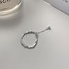 Anillo Deslizante Sencillo de Perlas Trituradas para Mujer, Moderno y Único, Ajustable, Anillo de Gama Alta Nicho para el Dedo Índice