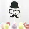 Decoración de Pastel para el Día del Padre Barba Negra Sombrero de Copa Traje Corbata de Moño Bandera de Decoración de Pastel Enchufe para Mesa de Postres Vestir
