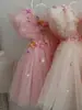 Vestido Floral para Niña, Vestido de Princesa para Niños Pequeños y Medianos, Vestido de Malla sin Mangas Abullonado para Niños, Estilo Europeo y Americano, Envío Transfronterizo